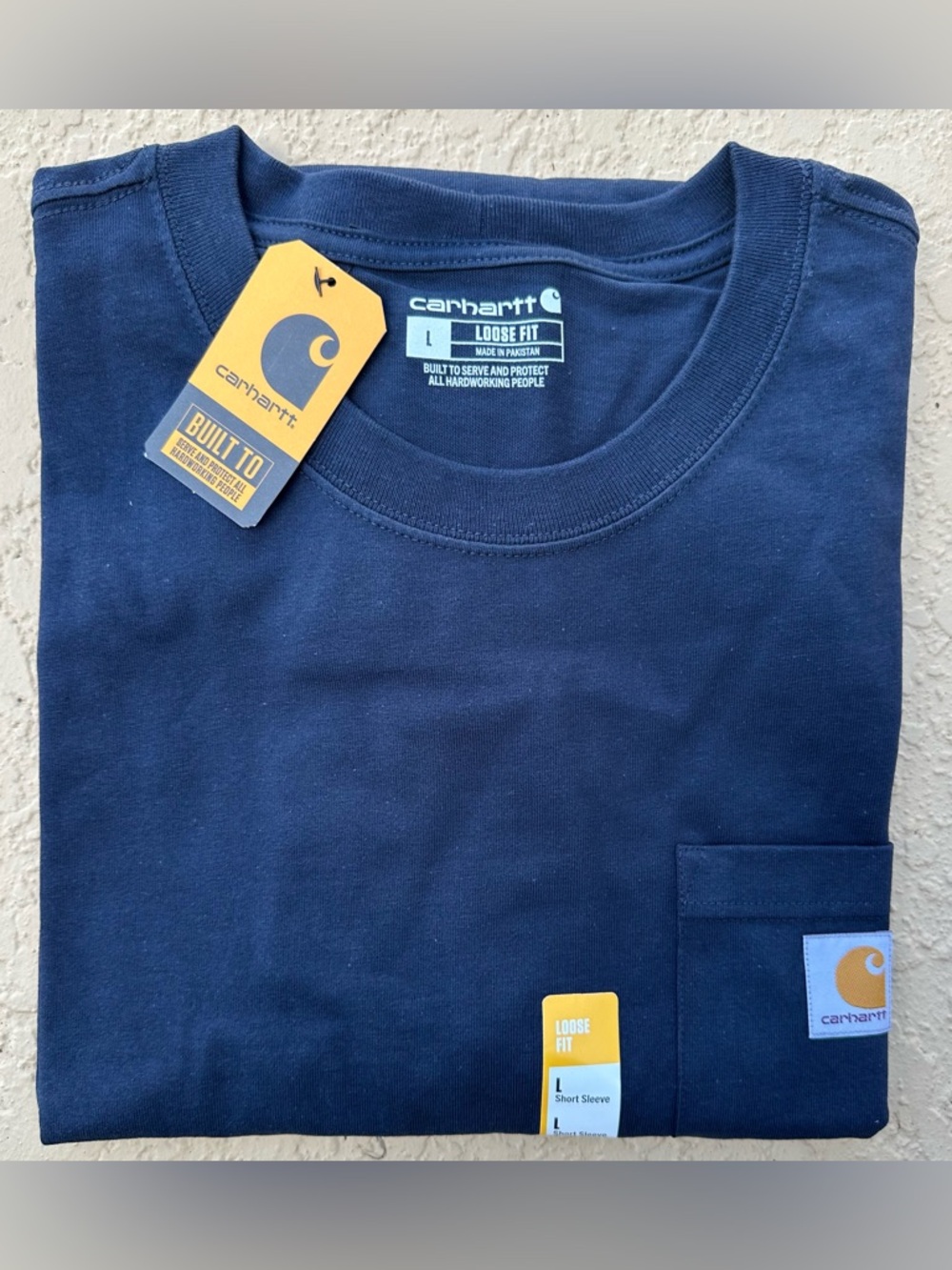 Carhartt Loose Fit Navy Blue 100% Cotton Pocket T-Shirt Men’s Size Large NWT